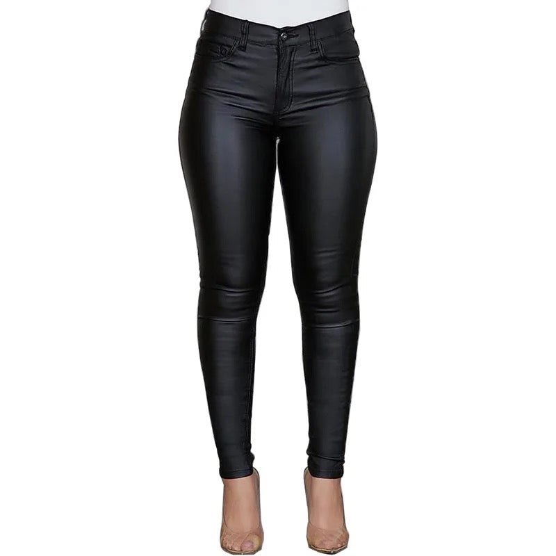 Fitted leather pants