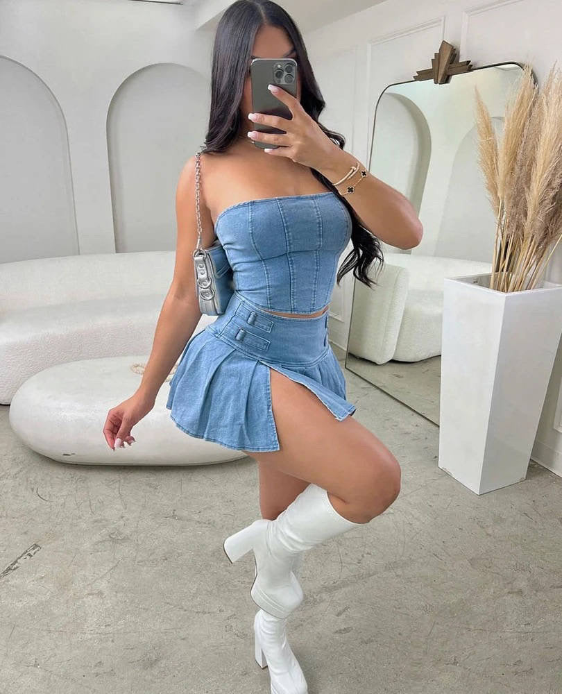 Denim skirt 2pc