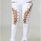 Laced flare jeans