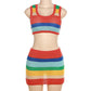 Colorful knit skirt set
